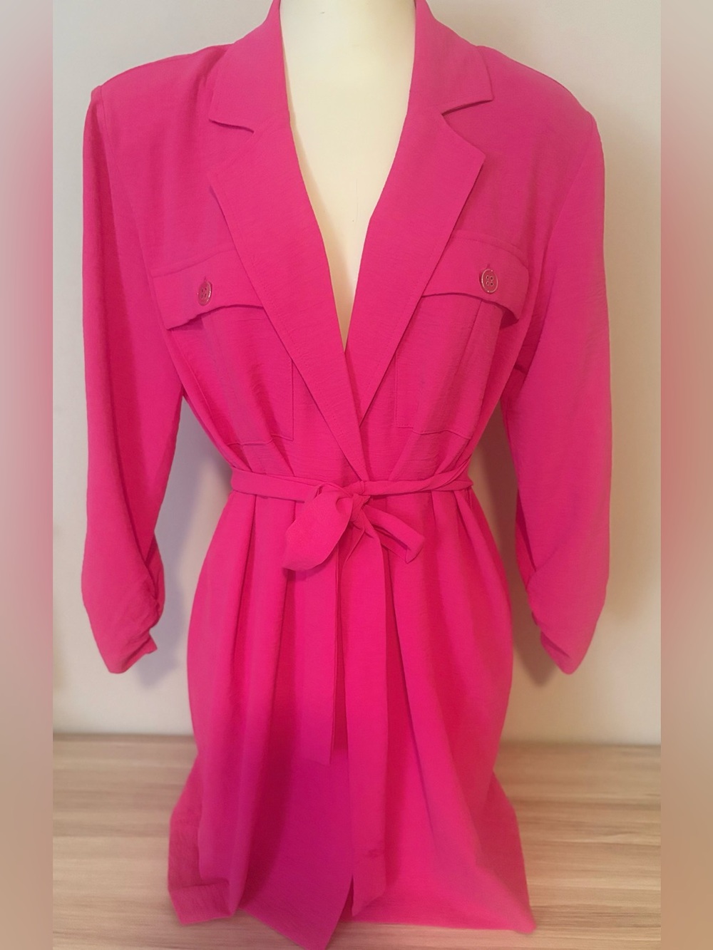 Women's Hot Pink Tie-Waist Blazer